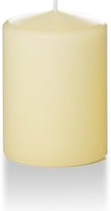 Yummi 3" x 4" Ivory Round Pillar Candles - 3 per Pack