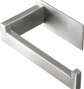 Vanloory Toilet Paper Holder, Self Adhesive Tissue Holder Stainless Steel Rustproof Paper Roll Holder, No Drilling Easy to Install, Toilet Paper Rack Suitable for Office, Bathroom (Brushed Nickel)