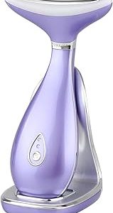 VRAIKO LILY Skin Rejuvenation Beauty Device, 3-IN-1 Neck Face Beauty Massager, At-home Facial Spa Tool and Microglow Handset (Violet)