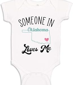 The Shirt Den Long Distance Gift for Baby Someone Loves Me Out of State Infant Bodysuit One Piece