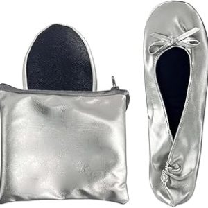 ZWD Women's Portable Foldable Ballet Flats Shoes Roll Up Slippers for Travel Wedding