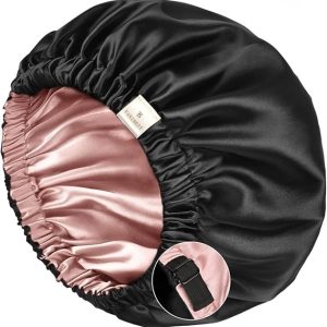 YANIBEST Silk Bonnet Satin Bonnet for Sleeping Women and Men, Adjustable Double Layer Hair Bonnet for Curly Hair