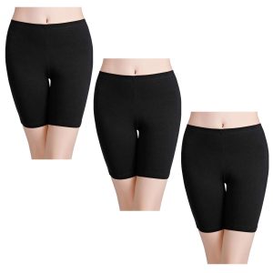 wirarpa Women's Anti Chafing Cotton Underwear Boy Shorts High Waisted Bike Yoga Short Leggings 3 Pack
