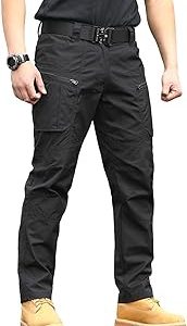 NAVEKULL Men's Hiking Tactical Pants Rip-Stop Military Combat Cargo Pants Lightweight Army Work Outdoor Trousers