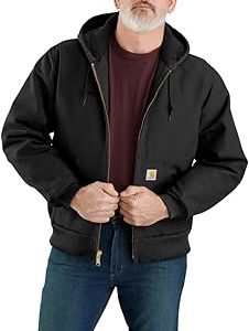 Carhartt Mens J140 Loose Fit Firm Duck Insulated Flannel-lined Active JacJacket