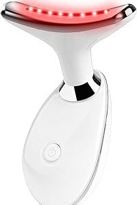 Red Light Therapy for Face, 7 Color LED Facial Light Therapy Wand for Skin Care at Home Blue Light Face Massager Tool for Neck (Light White)