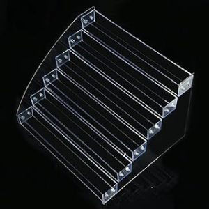 Nail Polish Display Stand - 6 Layers Durable Nail Polish Acrylic Clear Makeup Display Stand Fashion Transpant Rack Organizer Holder with Layers Ladder Design