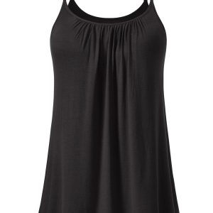 ROSYLINE Womens Camisoles with Built in Shelf Bra Casual Flowy Cami with Adjustable Straps Tank Loose Fit Size S-4XL