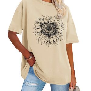 ADOREJOY Womens Oversized T-Shirt Summer Short Sleeve Tops Casual Boyfriend Shirt Loose Fit Tees