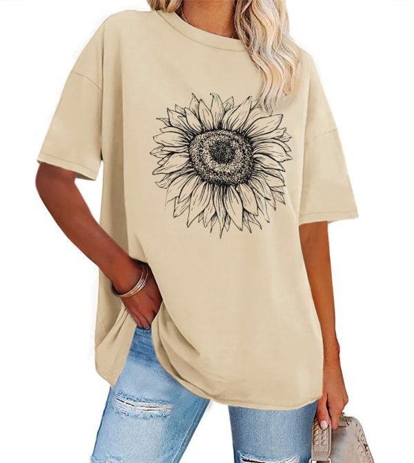 ADOREJOY Womens Oversized T-Shirt Summer Short Sleeve Tops Casual Boyfriend Shirt Loose Fit Tees