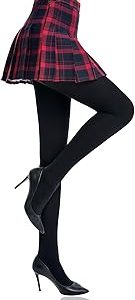 HONENNA Women's Control Top High Elastic Soft Opaque Pantyhose Tights