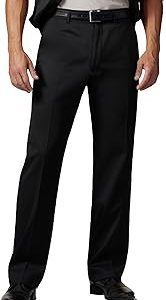 YUCENFU Men's Cozy Hidden Expandable Waist Dress Pants | Premium Stretch Texture Weave Work to Weekend Pant
