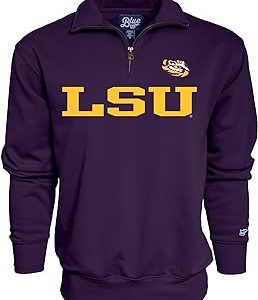Blue 84 Men's LSU Tigers Quarter Zip Sweatshirt Team Color, Team Color, Large