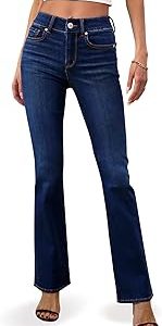 OFLUCK Jeans for Women Classic Straight Fit Boyfriend Denim Pants High-Rise Ankle Mom Jeans