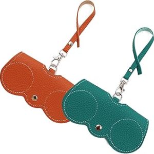 MaoMaoCha Soft Leather Sunglasses Bag Portable Leather Glasses Case Holder Slim Sunglass Pouch Outdoor Travel Eyeglasses Organizer Bag