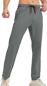 Idtswch 32/34/36/38/40 Long Inseam Men's Tall Yoga Sweatpants Open Bottom Joggers Casual Loose Fit Pants with Pockets