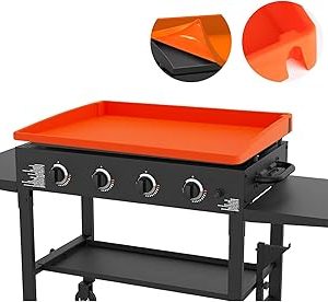 ZhenXingCheng Silicone Griddle Mat Cover for Blackstone,Full Coverage Heavy Duty Food Grade Silicone Grill Mat Cover, Nice Choice for Blackstone Griddle Protective Accessories (Orange-36inch)