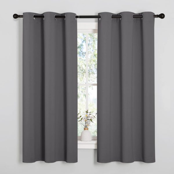 NICETOWN Blackout Curtains 2 Panels for Bedroom- Thermal Insulated Grommet Blackout Curtains 63 Inches Long for Living Room/Kitchen Rideaux occultants (2 Panels, W42 x L63 -Inch,Grey)