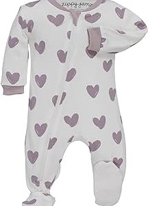 ZIPPYJAMZ Baby Sleepers, Organic GOTS Cotton, Footed Pajamas with Inseam Zipper