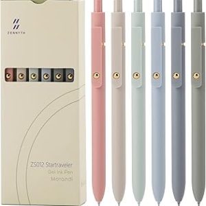 Ddaowanx Gel Pens, 6 Pcs 0.5mm Quick Dry Black Ink Pens Fine Point Smooth Writing Pens, Cute Office School Supplies Gifts for Women