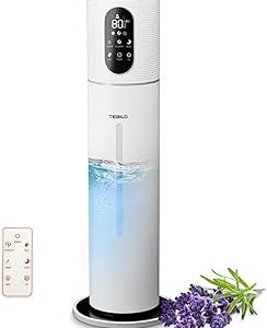 TEBILD Humidifiers for Bedroom Large Room, 9L/2.37Gal Ultrasonic Cool Mist Humidifier Top Fill Last Up to 52H with 360°Nozzle,Sleep Mode,Night Light,Quiet Large Humidifier for Baby,Home,Office
