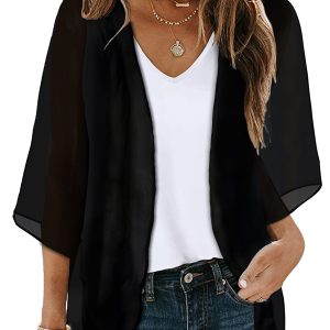 CHICALLURE Womens Summer Tops Kimono Cardigan Floral Beach Cover up Casual Jackets Shirts