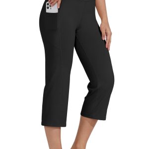 Willit Women's Yoga Capris Pants High Waist Leggings Crop Straight Leg Athletic Exercise Workout Capris 21"