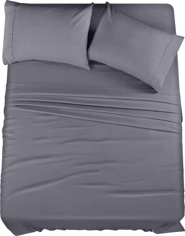 Utopia Bedding Queen Bed Sheet Set - 4 Piece Bedding - Soft Brushed Microfiber Fabric - Shrinkage & Fade Resistant - Easy Care (Grey)