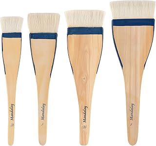 Mandalay Artist Goat Hair Hake Brush Set No. 1, Super Soft Hair for Holding Color for Large Surface Coverage