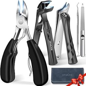 Toenail Clippers for Thick Toenails for Seniors, Angled Head Large Toe Nail Clippers Set for Men, Heavy Duty Ingrown Toenail Clippers with Wide Jaw, Ultra Sharp Slanted Nail Cutter with Long Handle