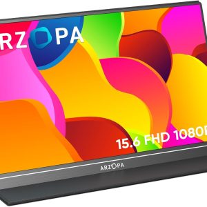 ARZOPA Portable Monitor, 15.6'' 1080P FHD Laptop Monitor