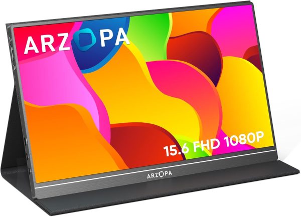 ARZOPA Portable Monitor, 15.6'' 1080P FHD Laptop Monitor