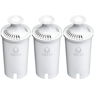 Brita Standard Replacement Filter, Reduces Contaminants while keeping healthy minerals, Certified by WQA to reduce Chlorine for improved taste, Made without BPA, Replace after 151 litres, 3 Count