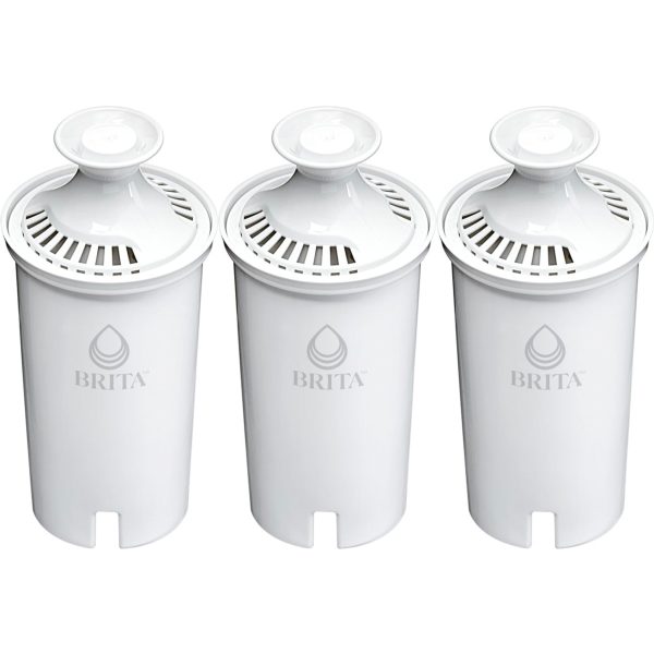 Brita Standard Replacement Filter, Reduces Contaminants while keeping healthy minerals, Certified by WQA to reduce Chlorine for improved taste, Made without BPA, Replace after 151 litres, 3 Count