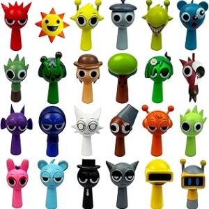 Sprunki Action Figures 24Pcs,Sprunki Mystery Box,Office Room Figurine Decor for Adults
