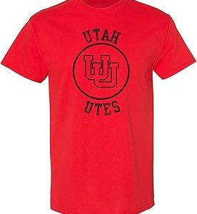 UGP CAMPUS APPAREL NCAA Distressed Circle Logo, Team Color T Shirt, College, University