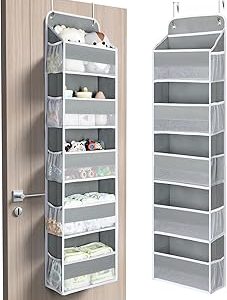 Yecaye 1 Pc Over the Door Organizer with 5 Bins 10 Side Pockets