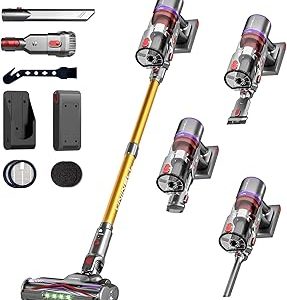 UNINELL HOME Cordless Vacuum Cleaner, 550W 48KPA 65Mins Vacuum Cleaners with LED Screen, Self-Standing Cordless Vacuum, Rechargeable, Anti-Tangle Stick Vacuum for Home/Pet Hair/Carpet