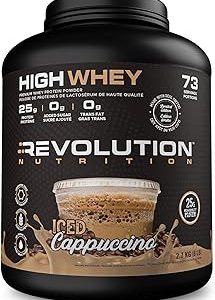 Revolution Nutrition, High Whey, Protein Powder 6LB, Whey Isolate, Superior Formula, Gluten Free, Lean Muscle Mass For Men & Women, 25g of Protein Per Scoop, 2.7kg, 73 Servings (Iced Cappuccino, 6 Pound)