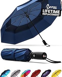 Repel Umbrella Windproof Travel Umbrellas for Rain - Easy Auto Open Close, Durable & Compact Umbrella, Strong Fiberglass Frame, Waterproof Canopy - Backpack, Purse, Portable Umbrella for Travel