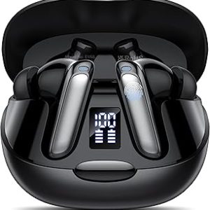 AI Translation Earbuds Real Time, 3-in-1 Language Translator Earbuds 164 Languages & Accents Online Translation, 48H Translator Earpiece with Bluetooth & APP for Travel/Business/Learning, Black