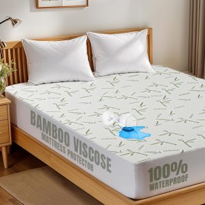 Utopia Bedding Waterproof Mattress Protector Queen Size, Viscose Made from Bamboo Mattress Cover 200 GSM, Fits 17 Inches Deep, Breathable, Fitted Style with Stretchable Pockets
