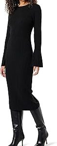 The Drop Women's Fernanda Bell Sleeve Ribbed Sweater Dress