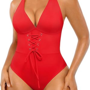 SHAPELLX Women One Piece Swimsuits Tummy Control Bathing Suits