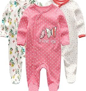 Kiddiezoom Baby and Toddler Boys'Snug Fit Footed Cotton Pajamas