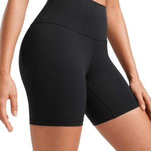 CRZ YOGA Womens ButterLuxe Biker Shorts 6 Inches - High Waisted Workout Running Volleyball Athletic Spandex Yoga Shorts