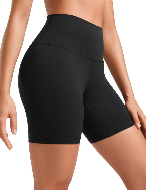 CRZ YOGA Womens ButterLuxe Biker Shorts 6 Inches - High Waisted Workout Running Volleyball Athletic Spandex Yoga Shorts