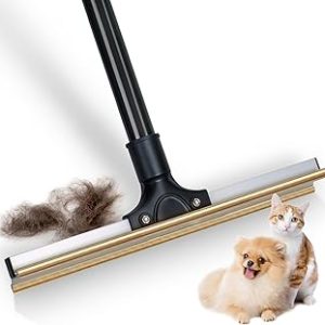 Eyyao Pet Hair Remover, Reusable Carpet Rake with 47" Handle, Powerful Dog Cat Hair Remover with Innovative Metal Edge Design for Carpets, Rugs, Stairs, Pet Tower & Hard-to-Reach Places