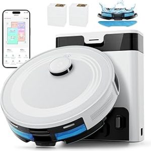 Lefant Robot Vacuum and Mop Combo, 60-Day Self-Emptying, 6000Pa Suction with Home Mapping, 240mins Runtime, Customized Cleaning, Carpet Detection, WiFi/App/Alexa, Hard Floors and Carpet, M2S Pro