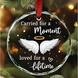 Miscarriage Memorial Gifts for Loss of Baby Crystal Ornament - Miscarriage Gifts for Parents - Sympathy Gifts -Pregnancy Loss Gifts for Mothers - Christmas Tree Remembrance Keepsake Gifts